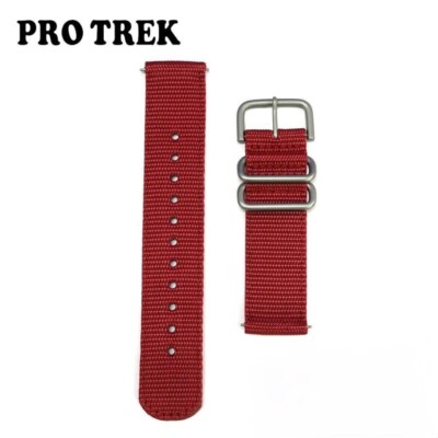 CASIO PRO TREK Genuine Red Watch nylon strap Band 10629254 for PRG-30B-4JF