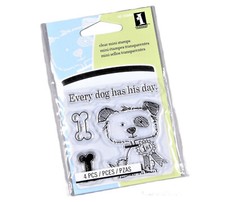 EK Success INKADINKADO Clear Stamps EVERY DOG HAS HIS DAY Animal Cling Stamps