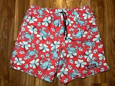 Vineyard Vines Blue Crab Orange Floral Board Shorts Swim Trunks Mens Size Medium