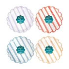 Scallop Edge Paper Plates Red Lilac Blue Terracotta Summer Dining Picnic Party