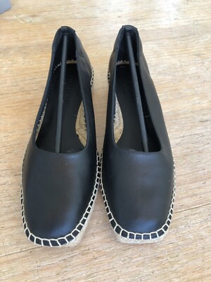 Everlane Espadrilles  schuhe Neu schwarz Leder slipper Gr 39