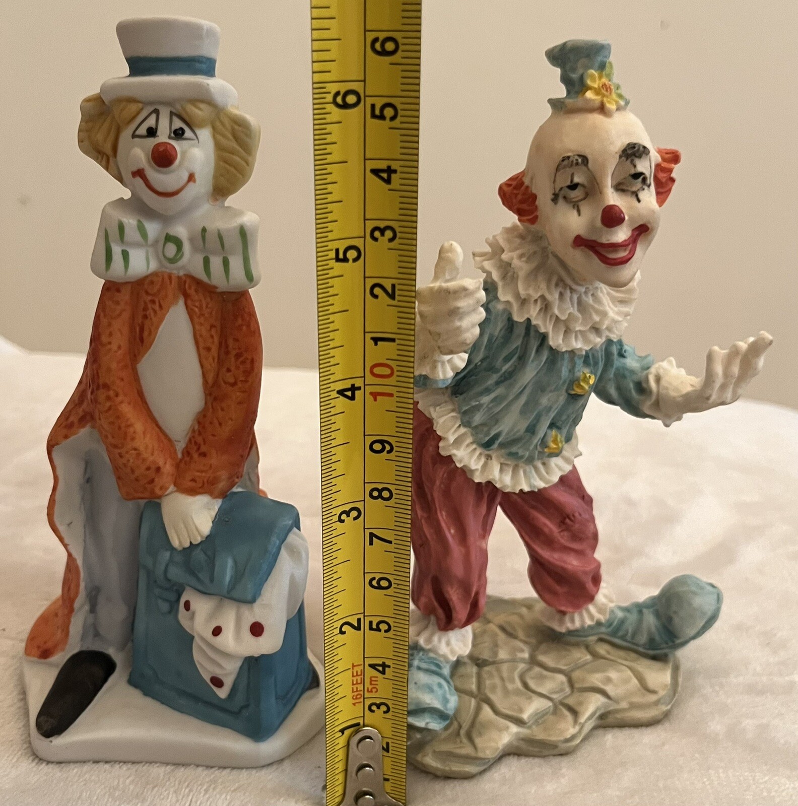 Lot of (2) Vintage Clown Figurines Ceramic Hand Painted eBay