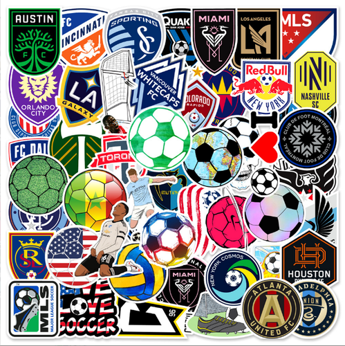 50pcs Waterproof Vinyl Stickers MLS Teams LOGO Soccer Luggage Phone Laptop Car - Picture 5 of 6