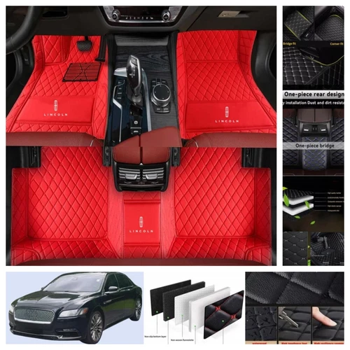 For Lincoln Continental 2017-2020 Car Floor Mats Leather Luxury Custom Carpets - Imagen 1 de 44