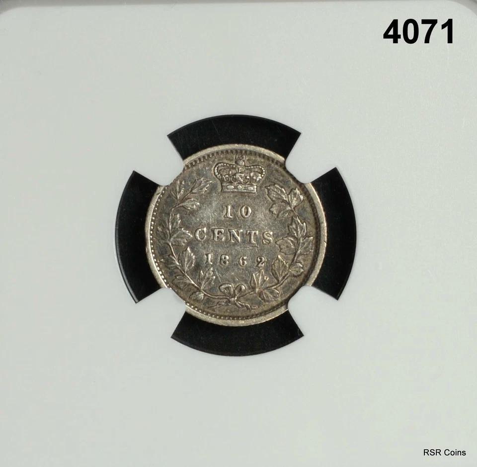 1862 NEW BRUNSWICK 10C NGC CERTIFIED XF45 RARE COIN MINTAGE ONLY 150,000! #4071 - Image 3 of 3