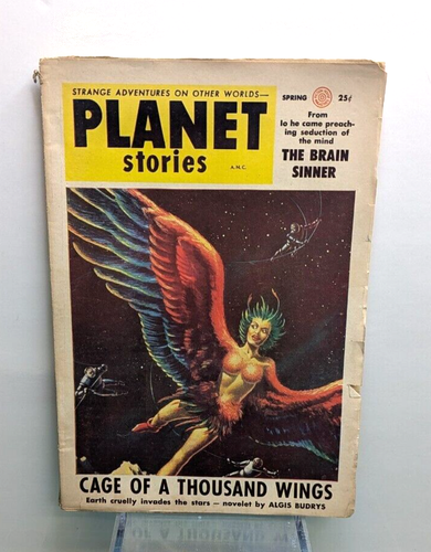 Planet Stories Magazine - Spring 1955 - Pulp Fiction - Sci-fi - Vintage