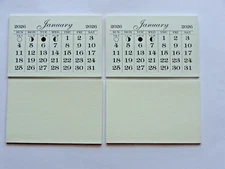 LOT OF 2 MINI 2026 MONTHLY TEAR OFF GOOD QUALITY CALENDAR PADS BACK CARD STOCK