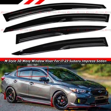 For 17-23 Subaru Impreza Sedan M Style 3D Wavy Window Visor Rain Guard Deflector