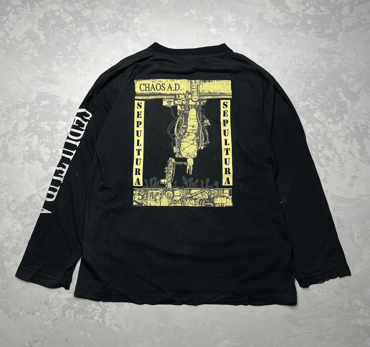Vintage 90s Sepultura Chaos AD Shirt Metal Rock Long Sleeve Vintage 90s Sepultura Chaos AD Shirt Metal Rock Long Sleeve