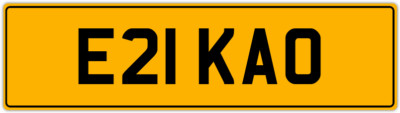 ERIKA O EREKA ERIK 21st  NEAT OLD 'E' REGISTRATION PREFIX PRIVATE PLATE E21 KAO