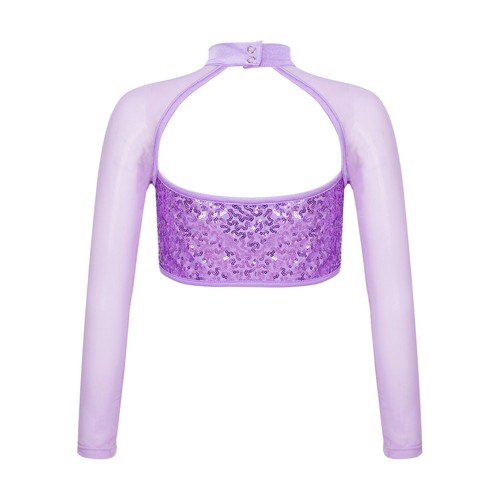 Kids Girls T-Shirt Gymnastics Dance Wear Hip-Hop Crop Top Stage Performance - Picture 9 of 77