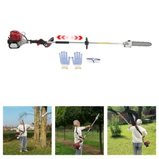 42CC 4 Stroke Pole Chainsaw Gas Power Pole Saw Wood Pruner Trimmer w/Extension
