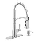 Glacier Bay Mandouri 1-Handle Kitchen Faucet with Soap Dispenser-Stainless Steel