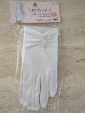 Satin Wrist Length Gloves With Pearl Detail Leg Avenue 71203 Adult One Size