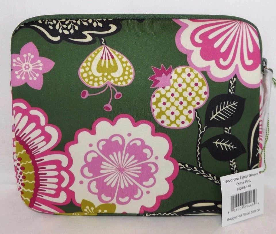 VERA BRADLEY Neoprene Tablet Sleeve - Protect iPad Case - OLIVIA PINK - NWT - Image 2 of 3
