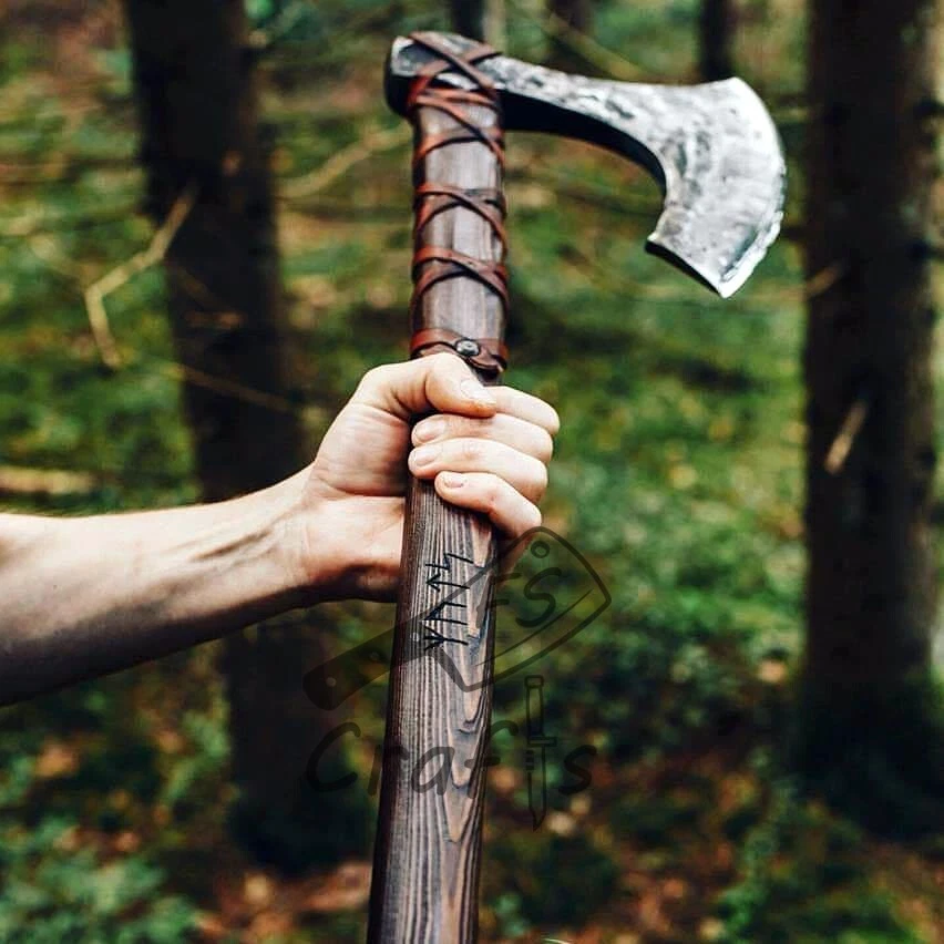 40" Two Handed Big Viking Axe Battle Axe Bearded Axe Large Berserker Axe War Axe - Image 4 of 4