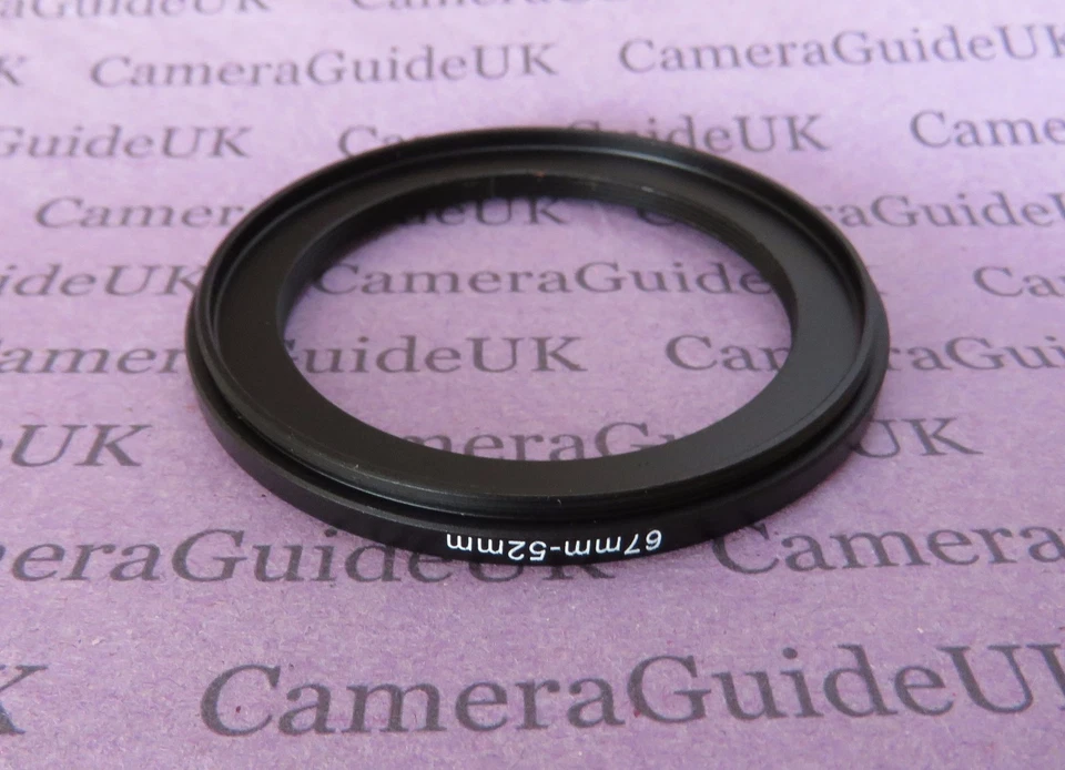 67mm to 52mm Male-Female Stepping Step Down Filter Ring Adapter 67mm-52mm  - Image 2 of 3