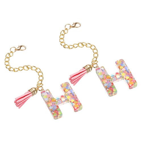 2pcs Letter Charm Accessories for Tumbler Cup Name ID, Multicolored(Letter H)