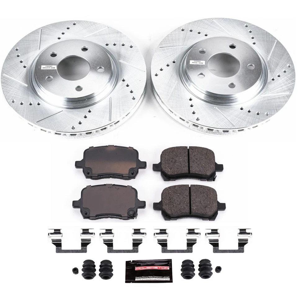 Kit de disco e pastilhas de freio dianteiro Powerstop K1610 para Chevrolet Malibu Hatchback 04-05 - Imagem 2 de 2