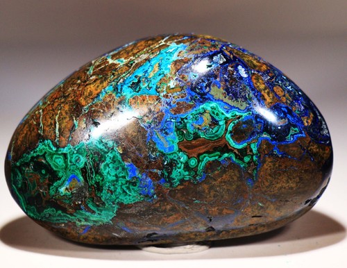 381 g 3.95" Sharp Polished Free Form Azurite Malachite Chrysocolla, Peru! AZS304 - Picture 6 of 6