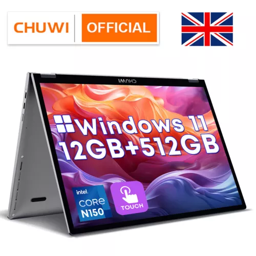 CHUWI MiniBook X 10.51in Intel N150 12GB RAM 512GB SSD Win11 Mini Laptop PC