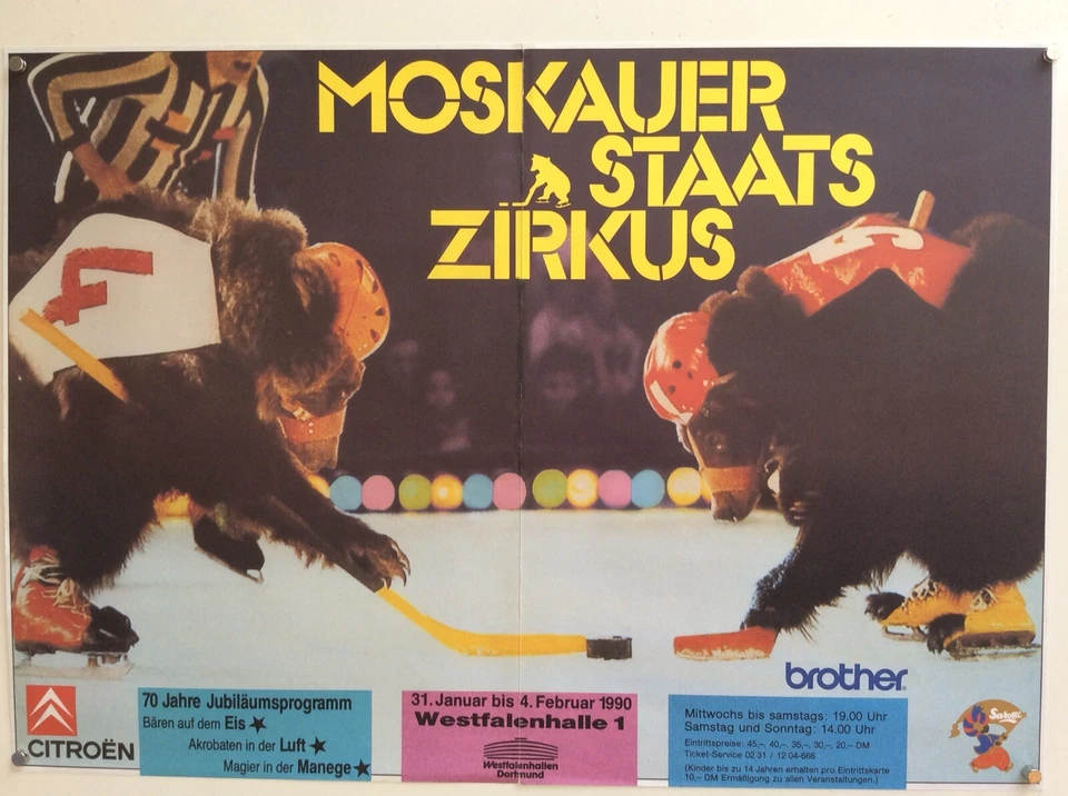 MOSKAUER STAATSZIRKUS ZIRKUSPLAKAT 1990 Westfalenhalle - Bild 2 von 2