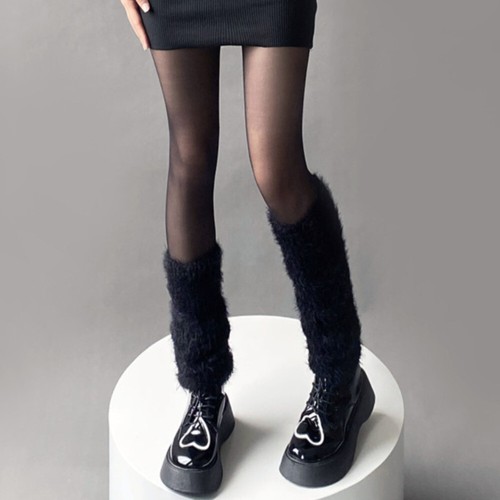 Mujeres Mohair Calentadores de Piernas Tejido Crochet Calcetines Leggings Botas Puños Largos - Imagen 12 de 18