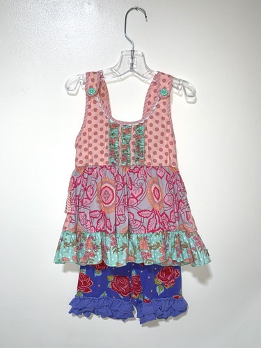 Matilda Jane Size 4 Floral Ruffle Top w/ Barnyard Shorties from Paint by Numbers - Picture 7 of 12