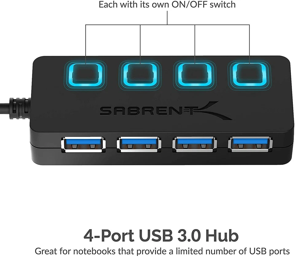 USB 3.0 Hub 4 Port Sabrent HB-UM43 - Image 2 of 4