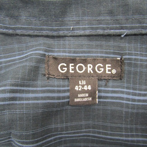 George Mens Blue Shirt Large Short Sleeve Summer Casual Preppy - Picture 4 of 9