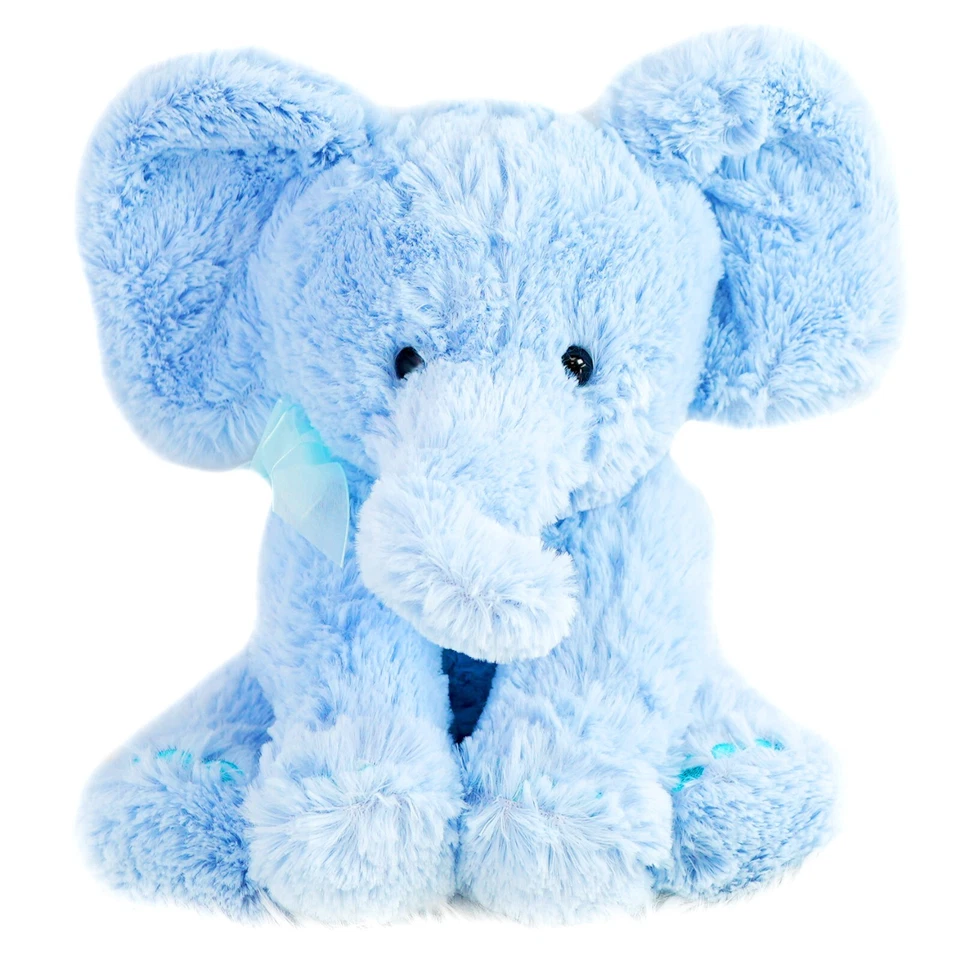 11" Plush Super Soft Elephant Teddy Bear Cuddling Baby Gift Toy with Ribbon