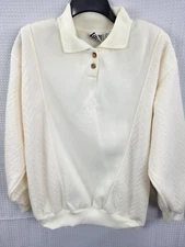 Vintage Gitano Womans Cream Pullover Long Sleeve Sweatshirt Plus Size 20W 