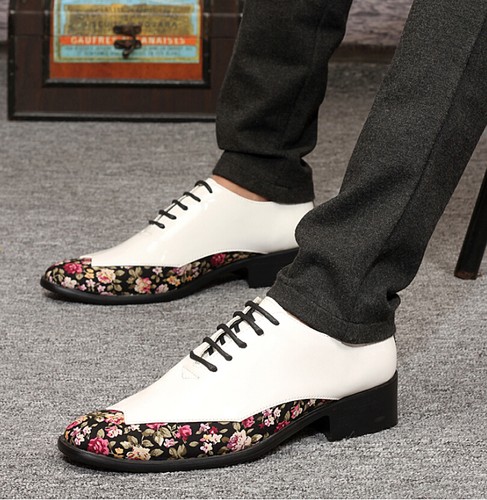 Floral Printed Business Shoes Size 