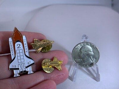 Space Shuttle Launch 1997 County Tourn & Planes Lot of 3 Vintage Tack Pin T-895
