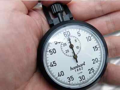 Hanhart Analog Stopwatch Ref.111.0117-00 ABS Plastic Case White