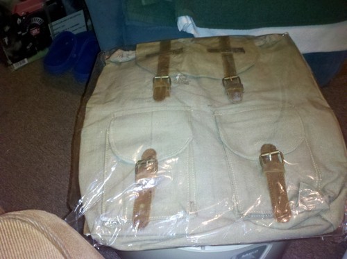 Brandneu mit Etikett THE BARREL SHACK NINA HANDGEFERTIGT CANVAS/LEDER RUCKSACK TASCHE - Bild 2 von 5