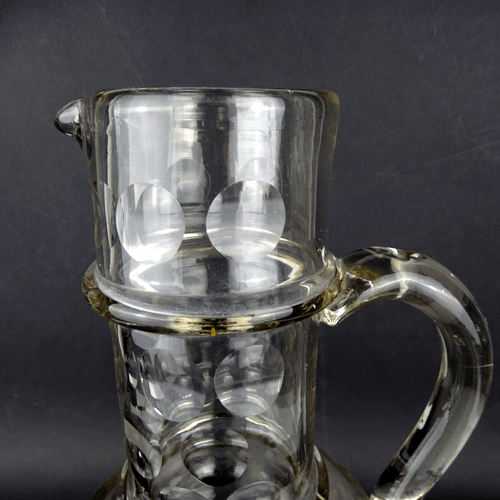 Antik Wein-Wasser Kanne Krug Glas Schliff ▶ 33,5 cm ◀ Böhmen Austria um 1915 - 第 4/10 張圖片
