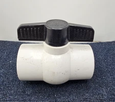 BII 0929 NL 2" PVC Ball Valve Slip Connections White Black