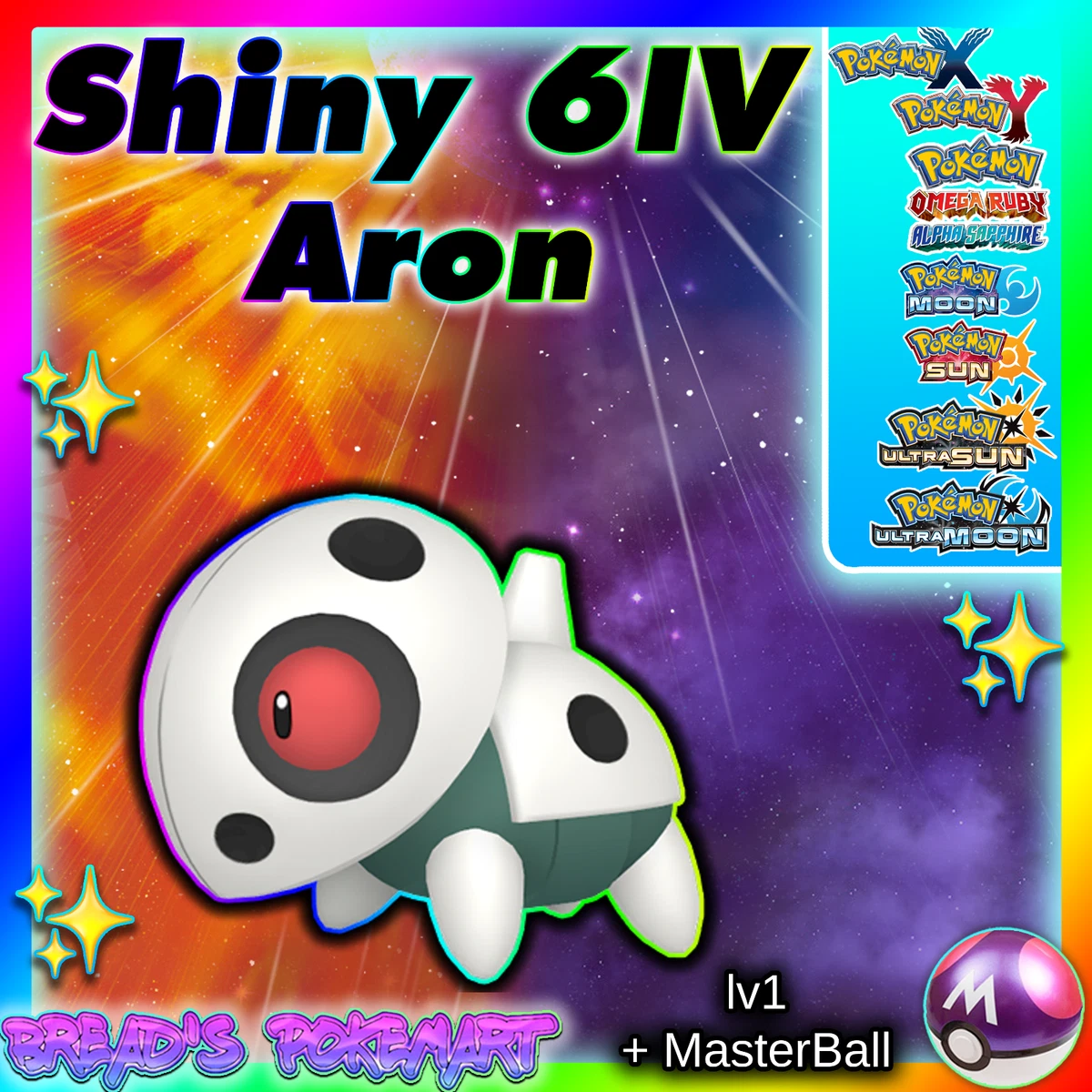 ✨Shiny Aron 6IV✨ Pokemon XY ORAS Ultra Sun &amp;Moon 3DS 🚀Fast Pokémon  Trade🚀 | eBay
