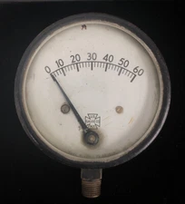Vintage 3 & 1/2” US Gauge Co NY Pressure Gauge 0-60 lb AD 10-281 Steampunk~Nice!