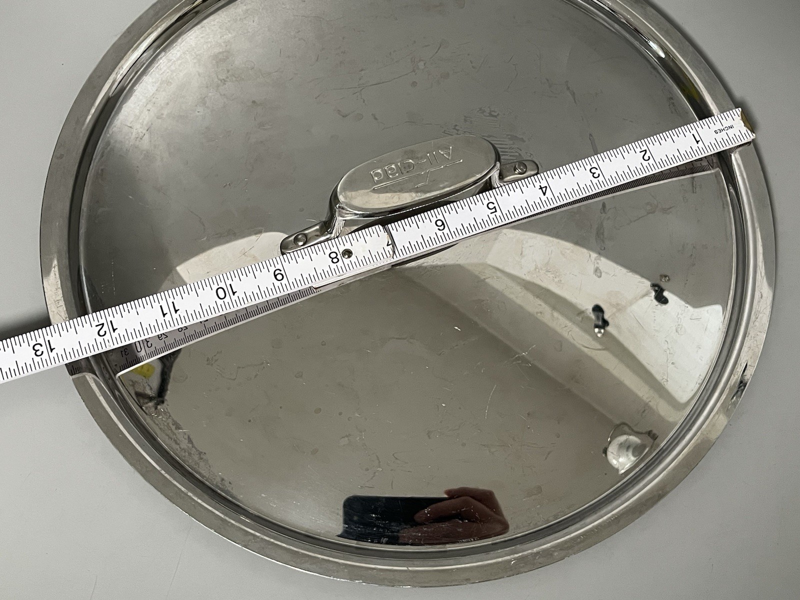 All-clad Stainless 13” Inch Outside Diameter,  12” Inside Pot Pan Lid Only