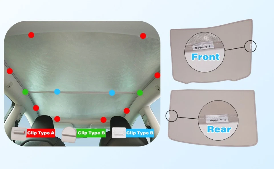 2025 Upgraded Sunshade Roof for Tesla Model Y 2025-2020 [Never Sag] Heat white - Image 3 of 4