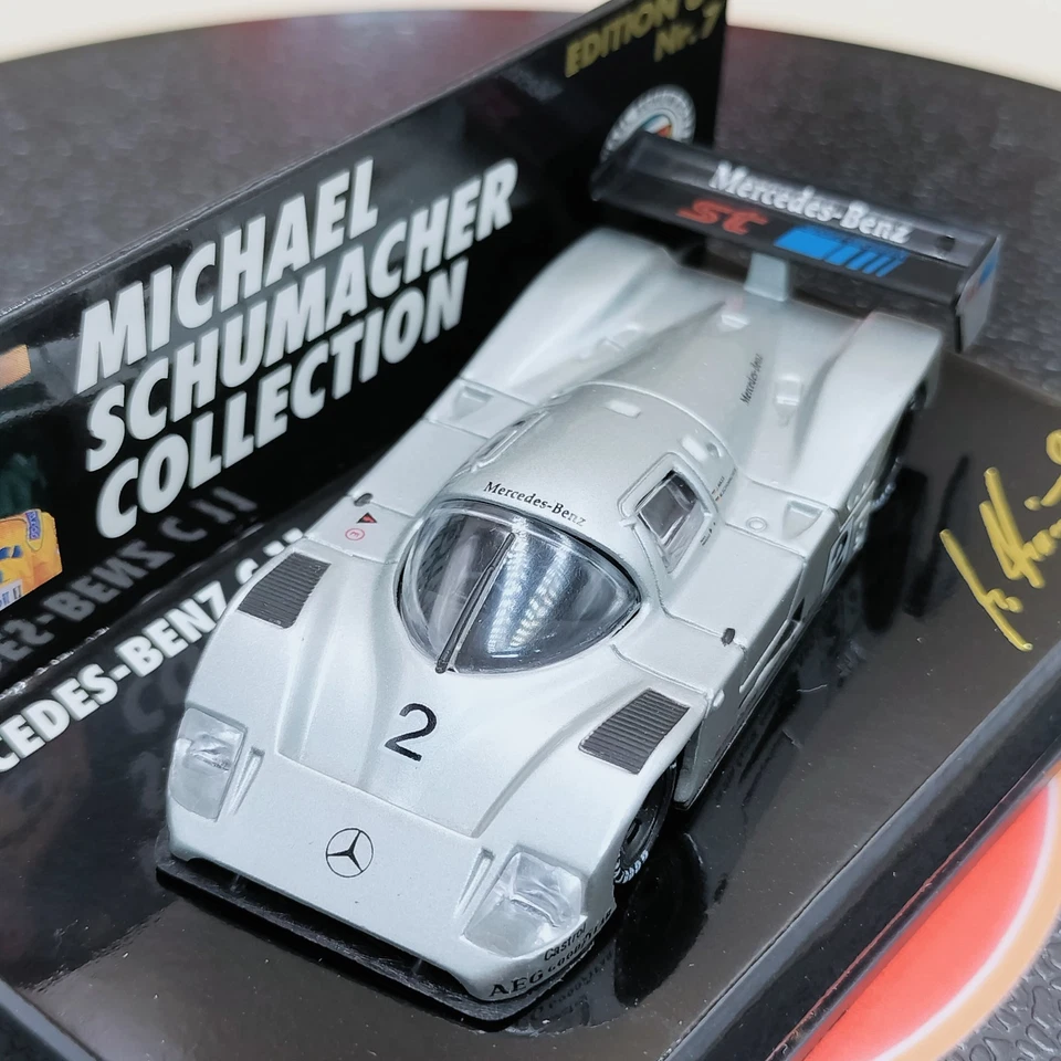 MINICHAMPS 1/64 Michael Schumacher Mercedes-Benz C11 #2 1990 MSC641110 Silver - Image 2 of 4