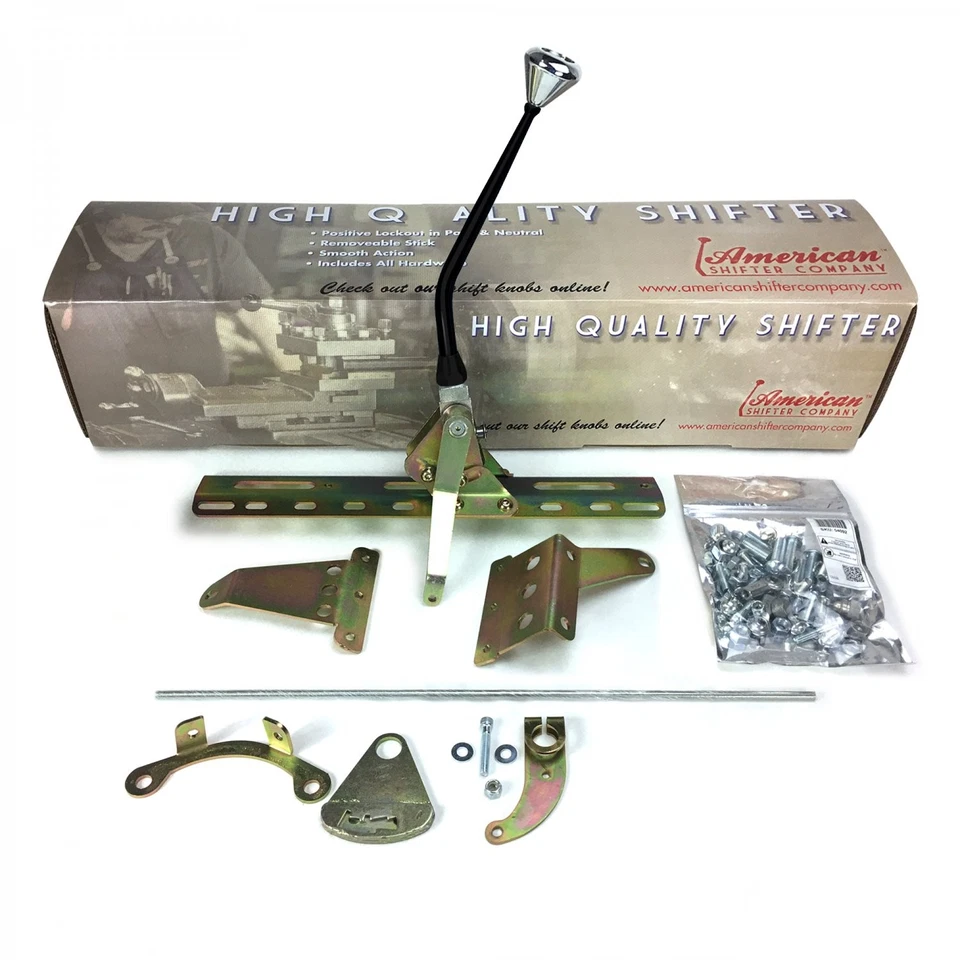 Kit de palanca de cambios de transmisión con botón pulsador de lujo con 12 brazos negros para Ford C4 Foto 2 de 4