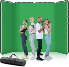 Foldable Green Screen Backdrop 7.87x13.12ft with Stand