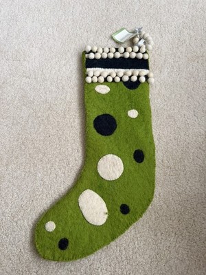Arcadia Home Heritage Collection 100% Hand Felted Wool Christmas Stocking NWT