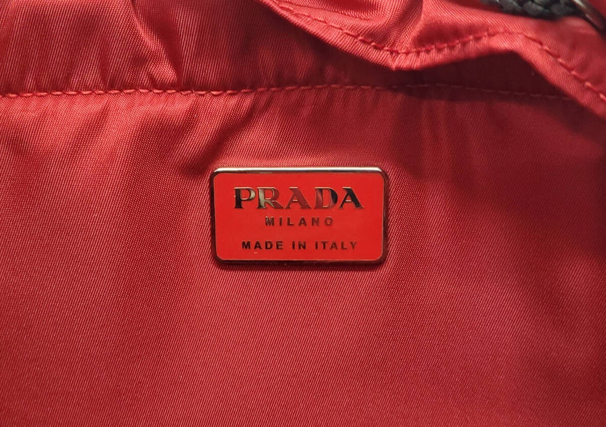 Excellent Condition PRADA Backpack Nylon Red Brown from japan thumbnail 10