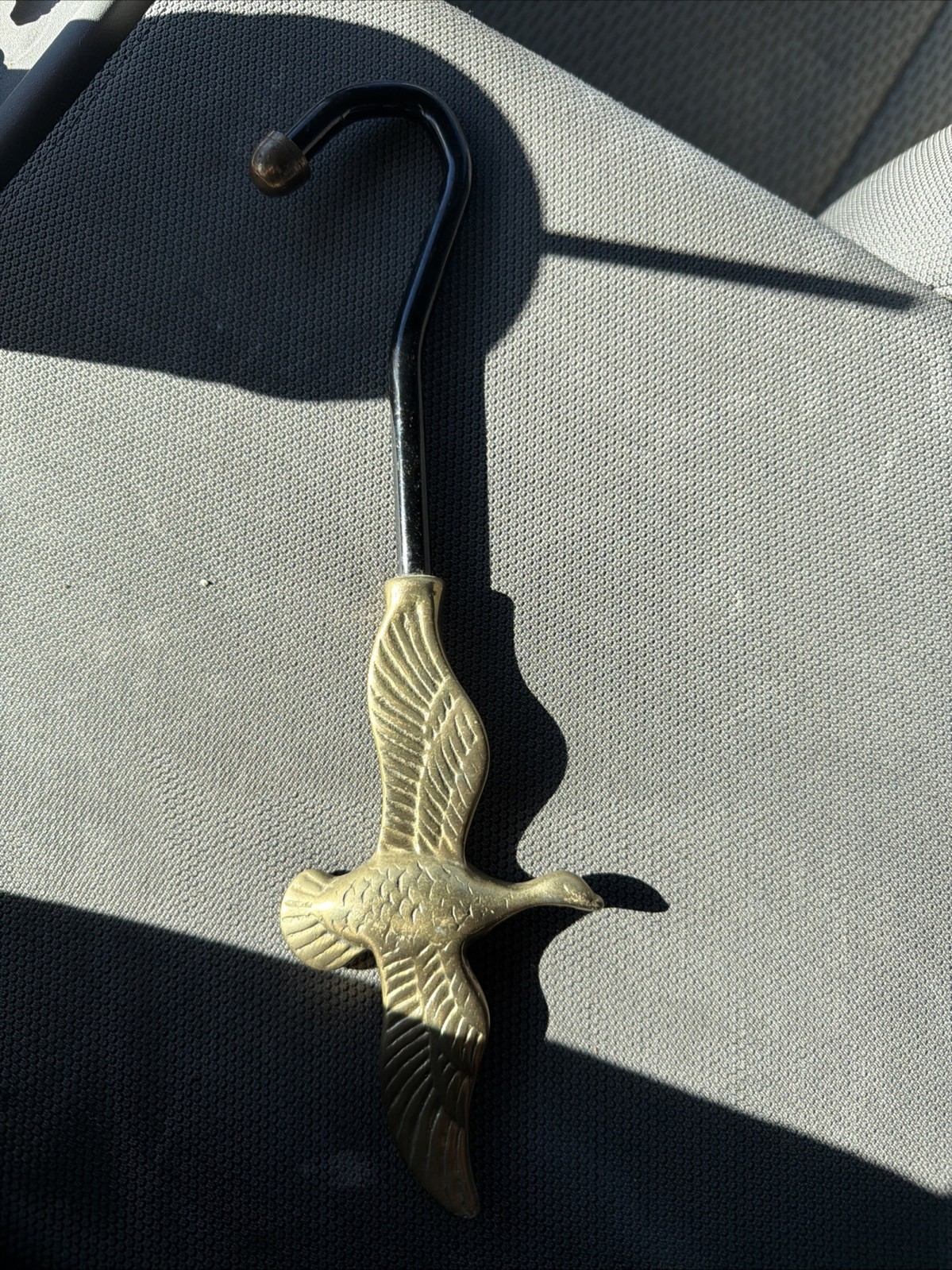 Vintage Brass Goose/Mallard Duck Fireplace Damper Pull Hook Hanger