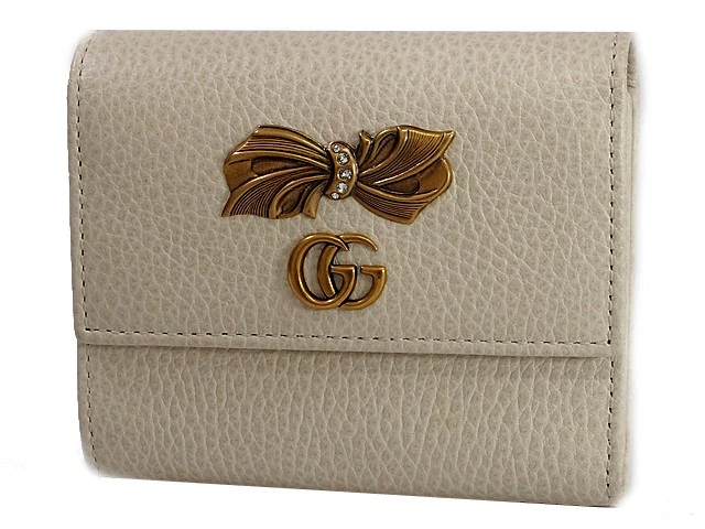 Gucci — Shop GUCCI Triple Fold Wallet 524294 Leather Ivory GG Ribbon Floral Pattern Fr