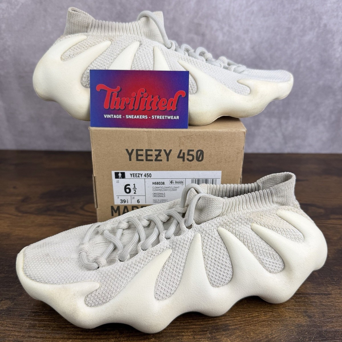 Adidas Yeezy 450 Cloud White Size 6.5 H68038 Men